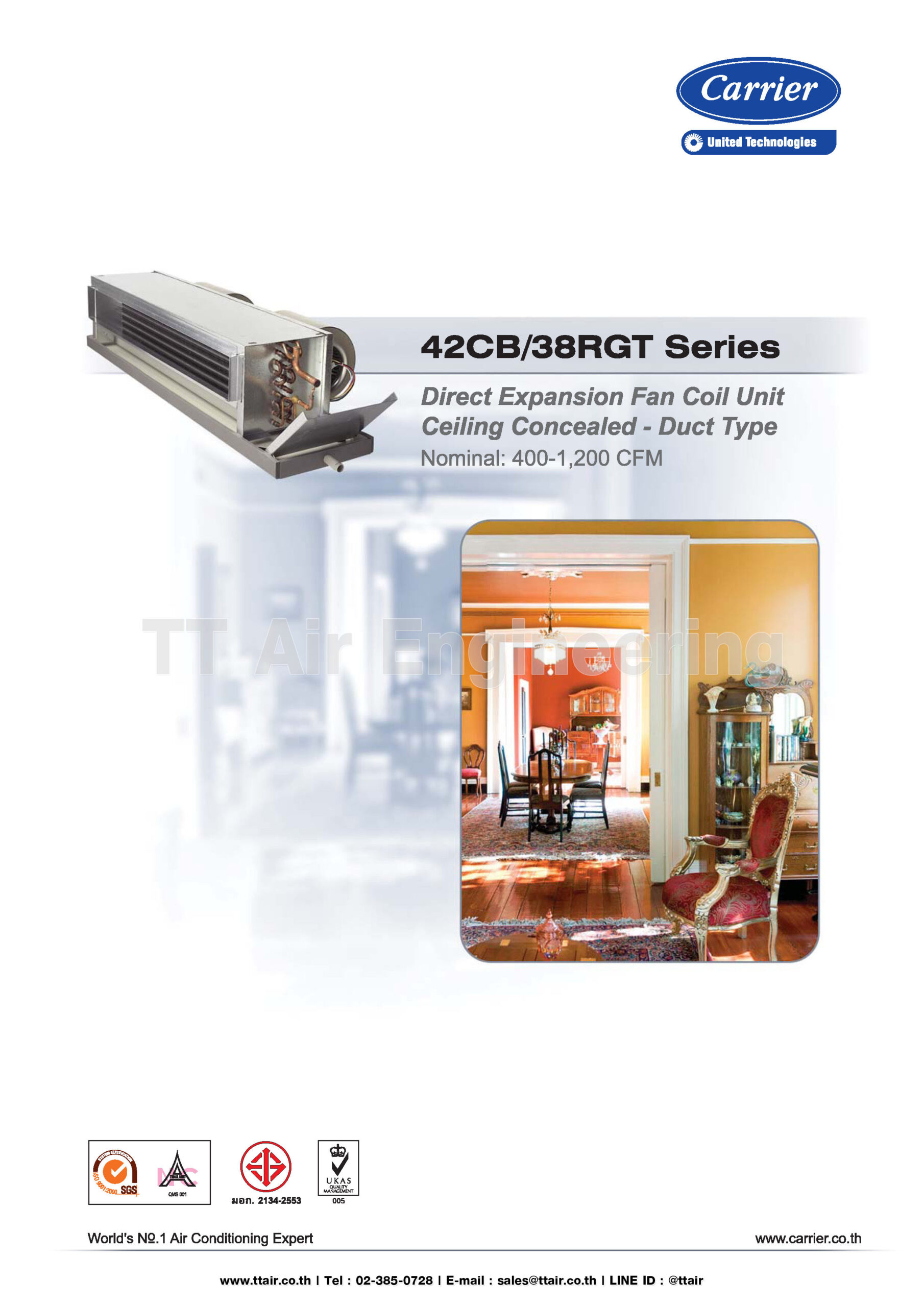 catalog Carrier Concealed Duct Type 42CB Series