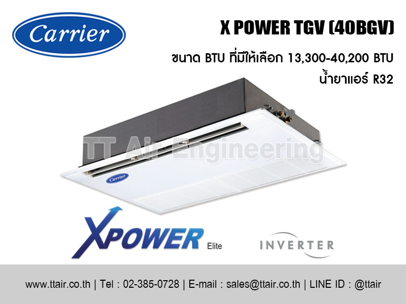 แอร์ฝังฝ้า Carrier X POWER TGV Series (40BGV)