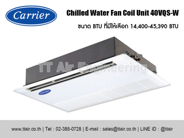 แอร์คอยล์น้ำเย็น Carrier 40VQS-W Series แบบฝังฝ้า