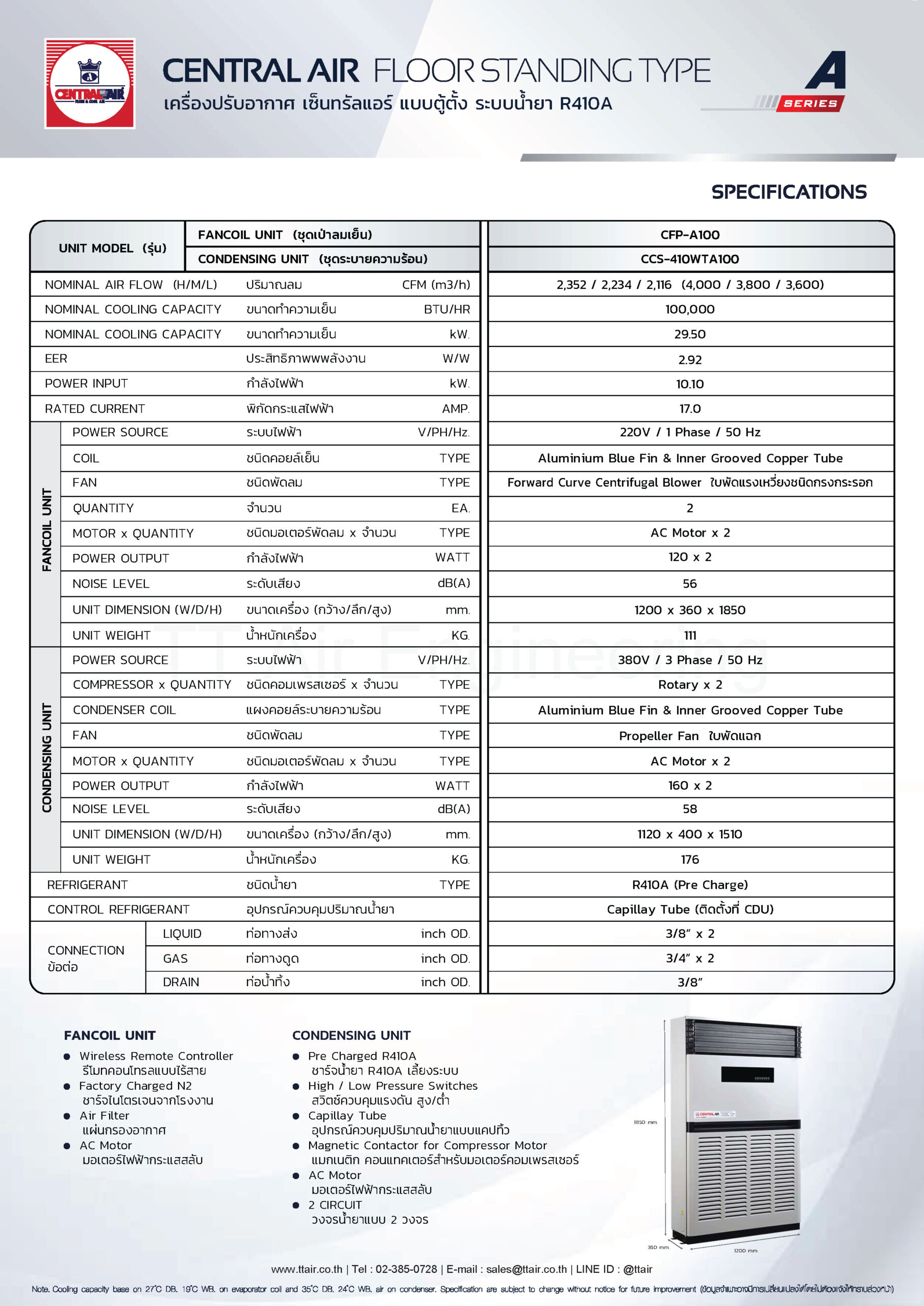 catalog CENTRAL AIR Floor Standing Type A Series