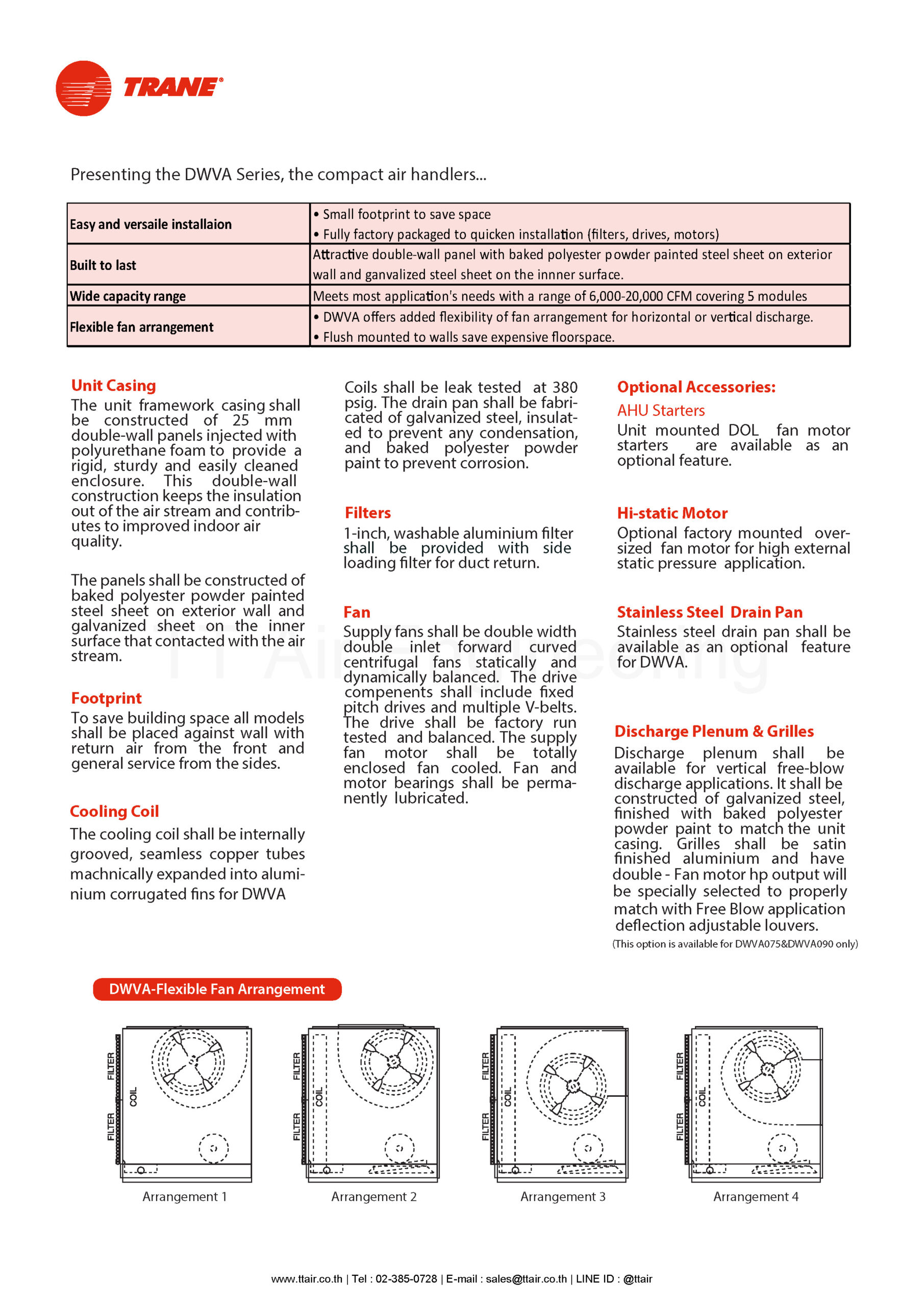catalog TRANE DWVA Double Skin AHU (2025)