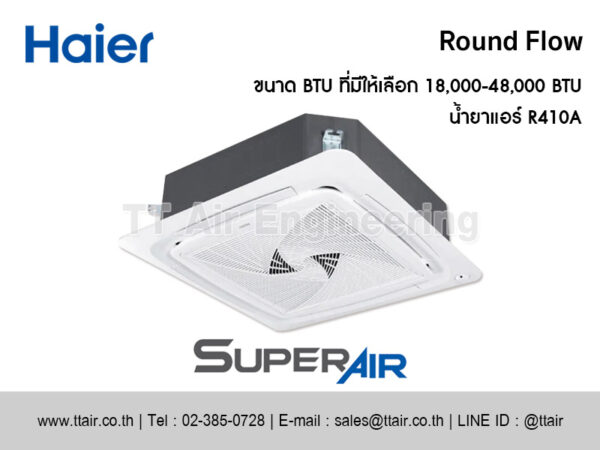 แอร์ฝังฝ้า 4 ทิศทาง Haier Round Flow Series (HCSU)