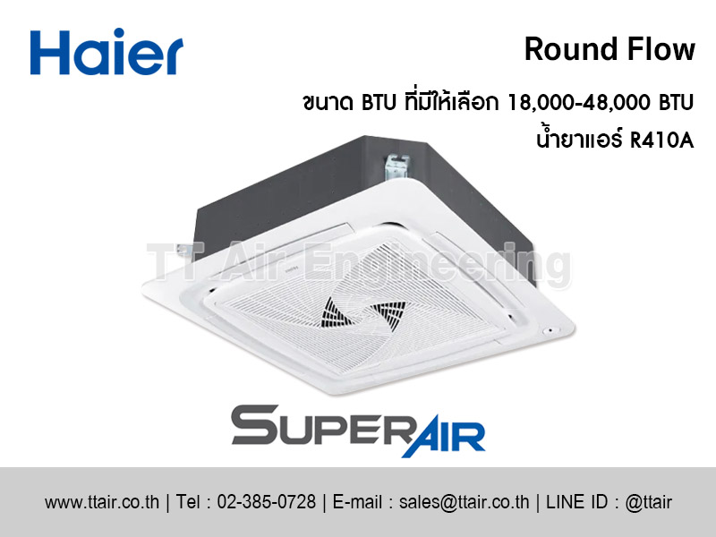 แอร์ฝังฝ้า 4 ทิศทาง Haier Round Flow Series (HCSU)