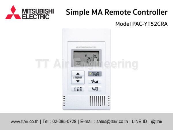 MITSUBISHI ELECTRIC Simple MA Remote Controller PAC-YT52CRA