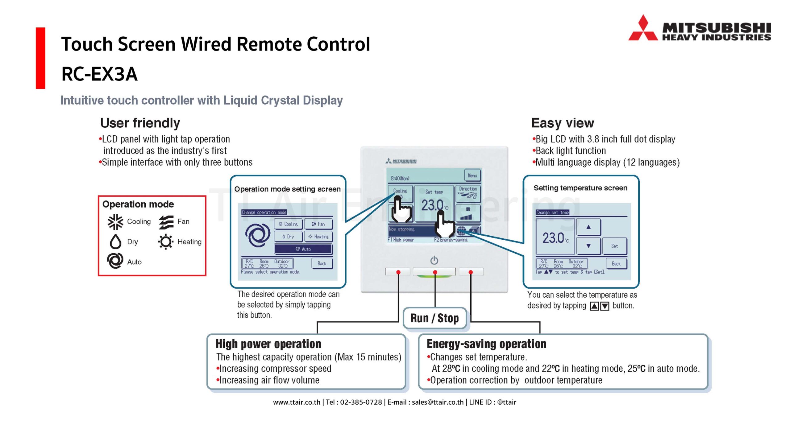 Touch Screen Wired Remote Control RC-EX3A