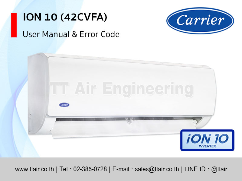 คู่มือแอร์ Carrier แบบติดผนัง ION 10 (42CVFA)