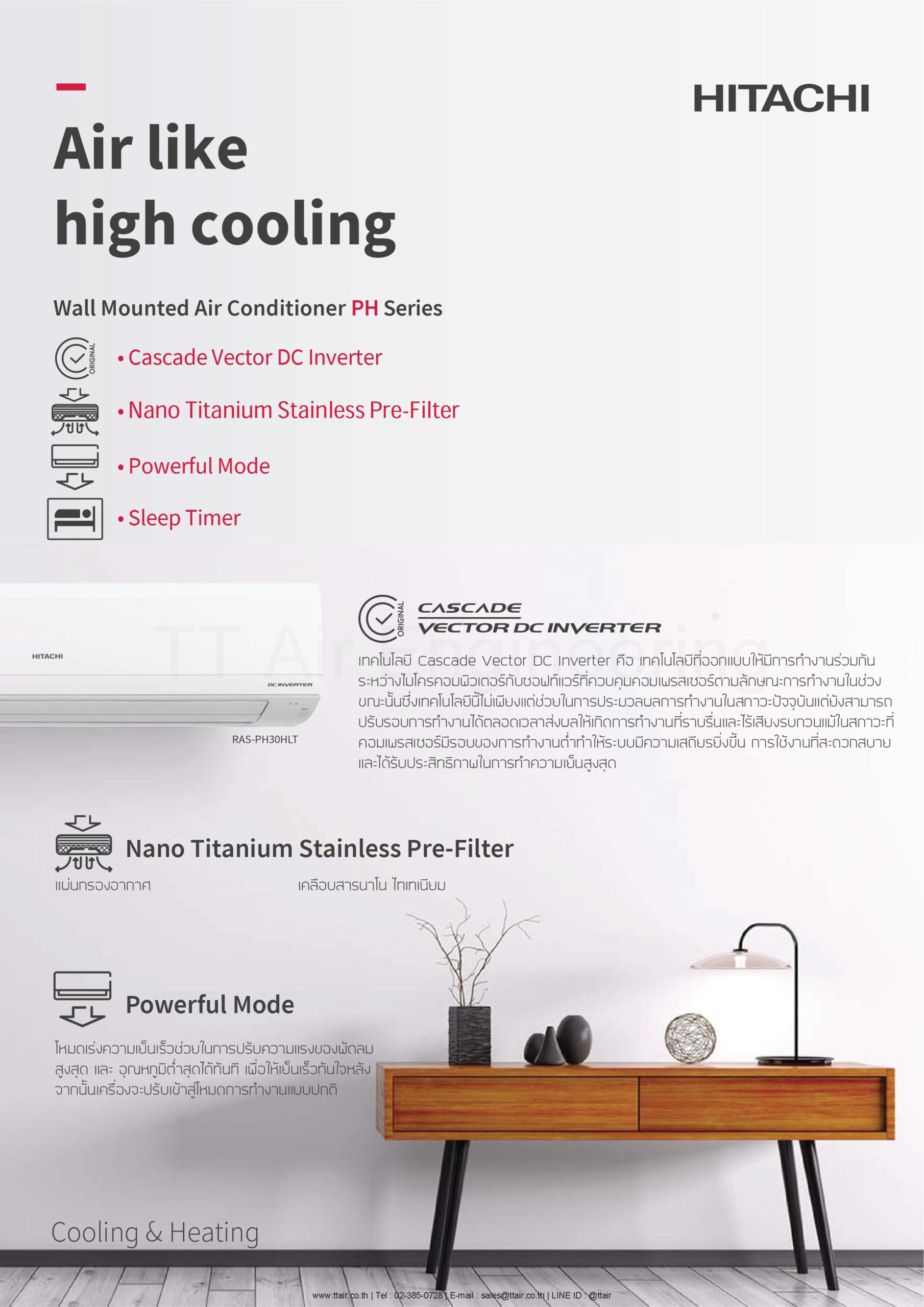 catalog HITACHI Wall Mounted Type PH Series