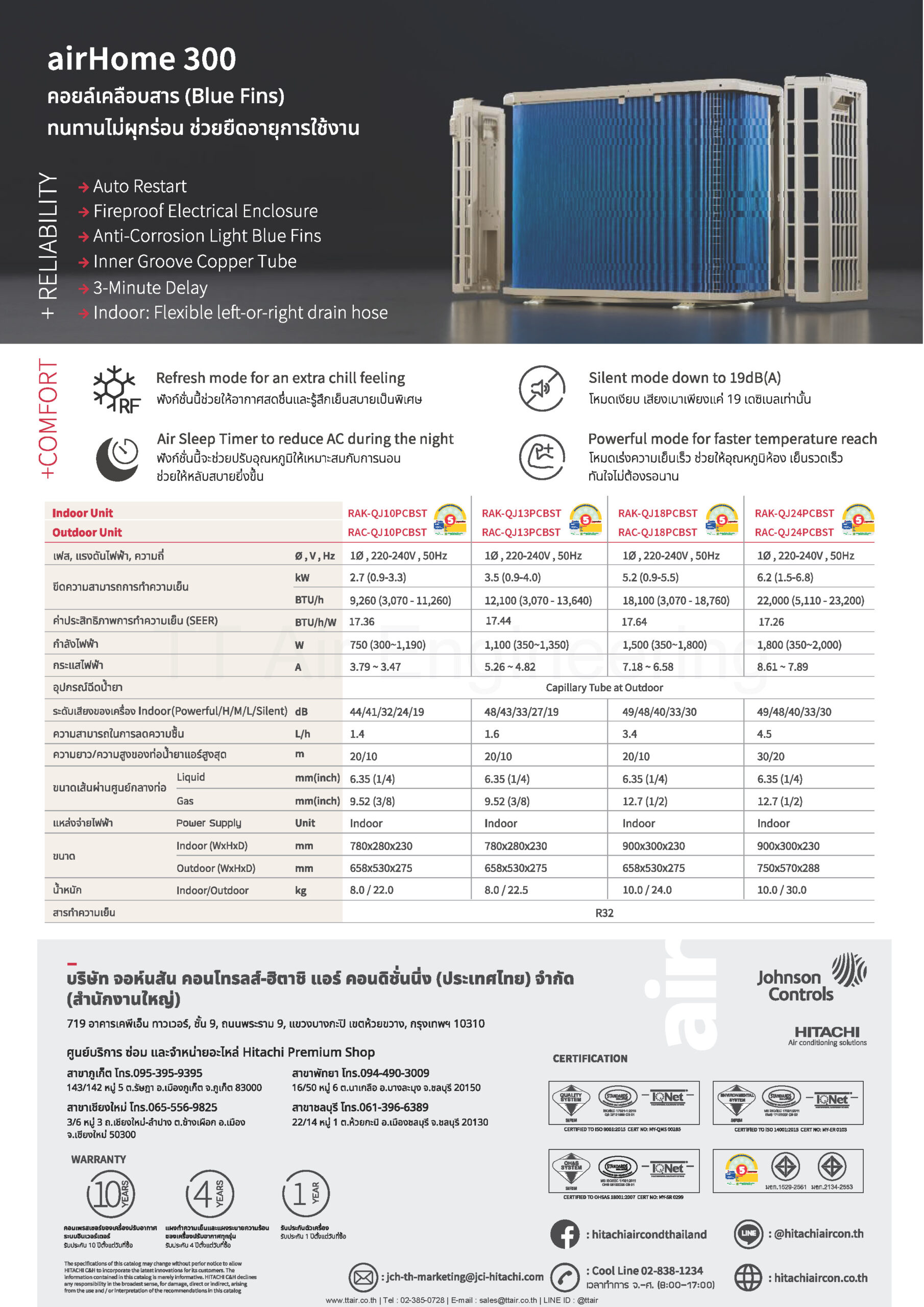 catalog HITACHI Wall Mounted Type QJ Series airHome 300