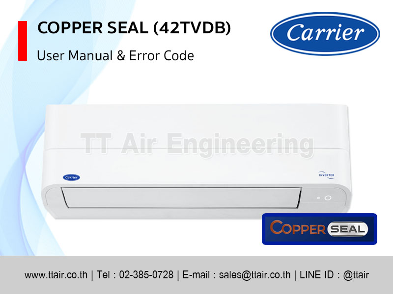 คู่มือแอร์ Carrier แบบติดผนัง COPPER SEAL (42TVDB)