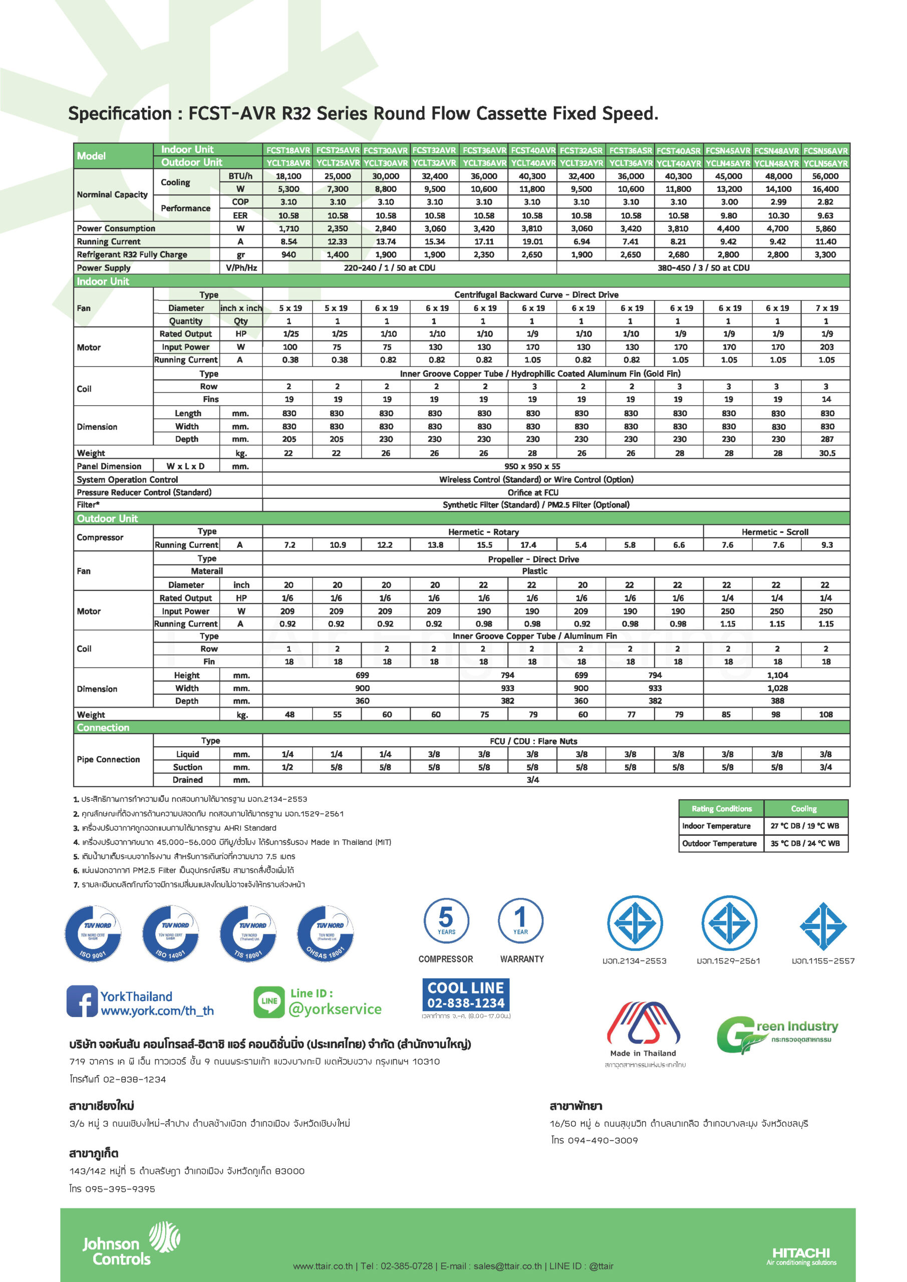 catalog YORK Cassette Type FCST-AVR Series