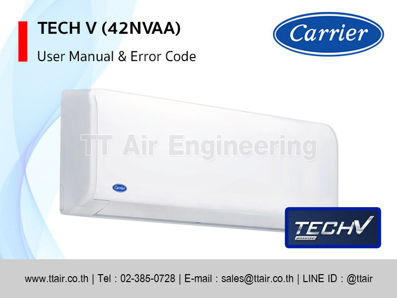 คู่มือแอร์ Carrier แบบติดผนัง TECH V (42NVAA)